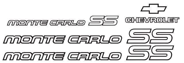Monte Carlo SS 85 86 Restoration Vinyl Decals Stickers Kit Chevy 1985 1986
