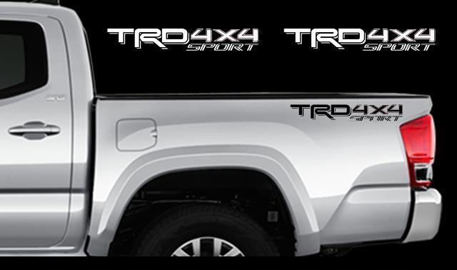 TRD 4x4 SPORT ଡେକାଲସ୍ ଟୋୟୋଟା ଟାକୋମା ରେସିଂ ଟ୍ରକ୍ ବେଡ୍ ଭିନିଲ୍ ସ୍ଟିକର୍ସ X2 16-17
