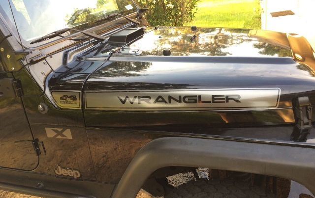 Jeep Wrangler 97-06 4x4 Off Road TJ Vinyl Hood Stickers Decals set TJ 4 piece stripes set