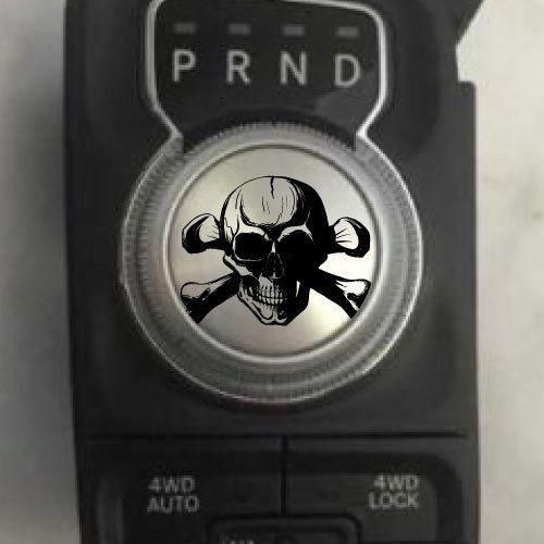 Skull Crossbones Pirate Shifter Shift Knob Decal Sticker Graphic Vinyl Park Gear