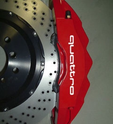Audi Quattro Brake Caliper HIGH TEMP Vinyl Decal Stickers ANY COLOR SET OF 8
