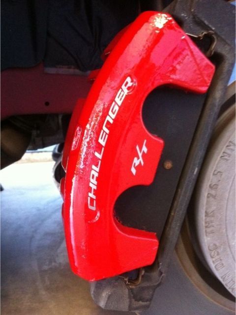 Dodge Challenger R/T Curved Caliper Brake HIGH TEMP Vinyl Sticker Decal (Any Color) 6X Now