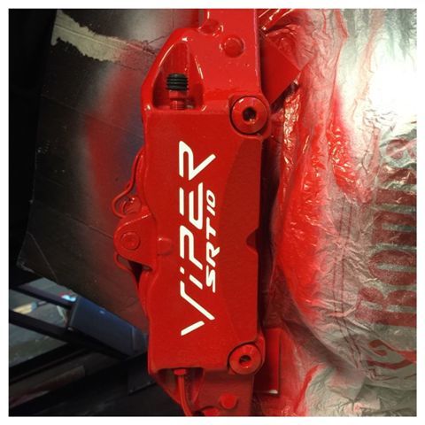 8pc White Dodge Ram Viper SRT 10 Brake Caliper Vinyl Sticker Decal Logo Graphix