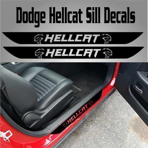  Dodge Challenger Hellcat Door Sill Stickers Decals 2015 2016 2017 SRT Hemi 392 Protector