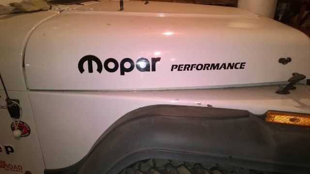 MOPAR PERFORMANCE hood Sticker Decal JEEP WRANGLER 4X4 Color options
