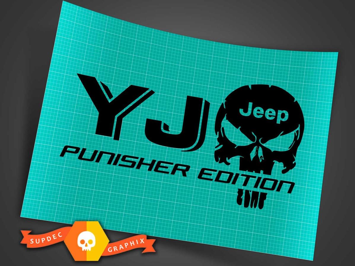 Truck Car Sticker Decal - pair XJ JEEP Punisher EDITION - Vinyl Sticker Decal Outdoor vinyl