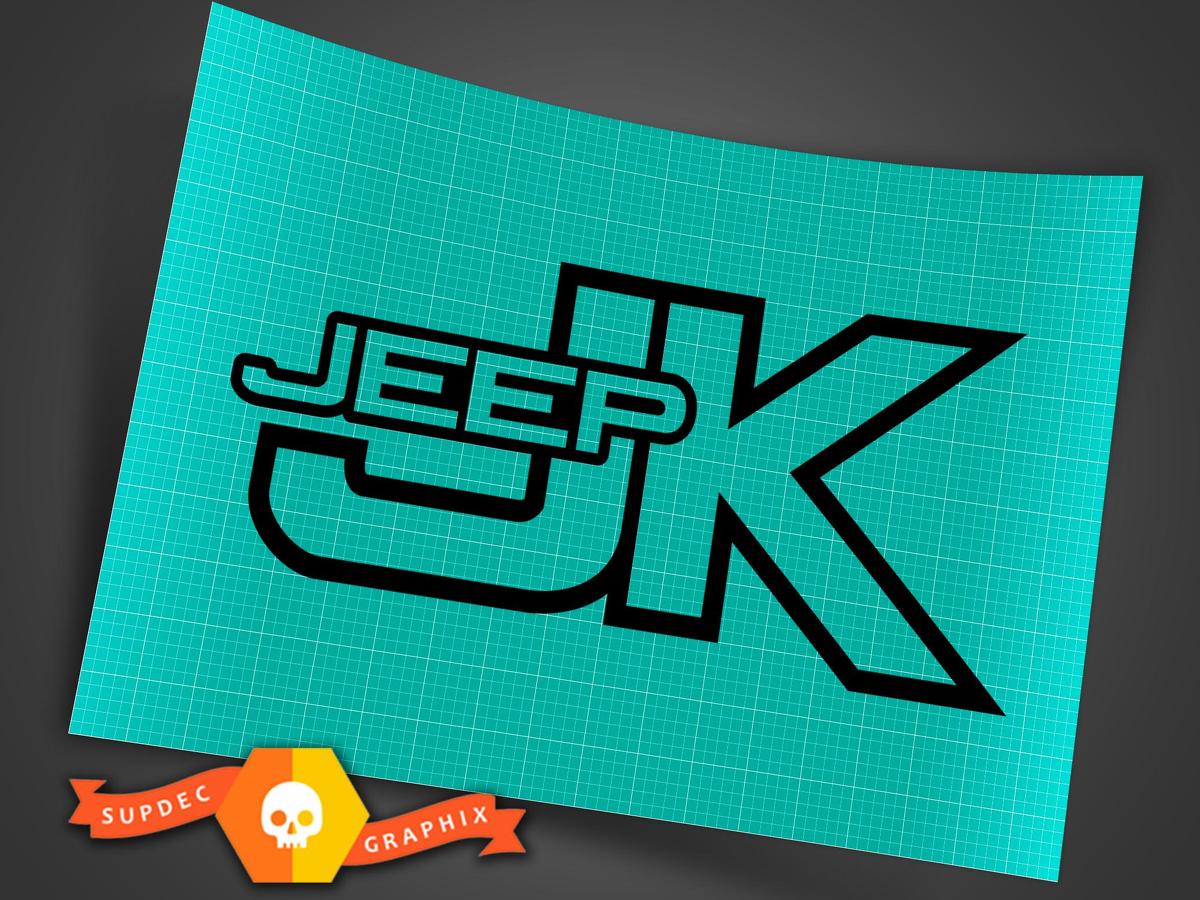  Jeep JK - Black - Vinyl Decal Sticker Off Road Wrangler Trails Rock Crawling 4x4