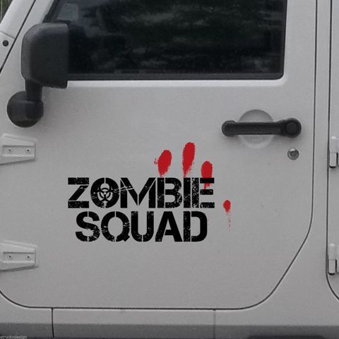 2x Zombie Squad Outbreak Response Jeep Blood Door Sticker Decal Vehicle Truck Car Vinyl