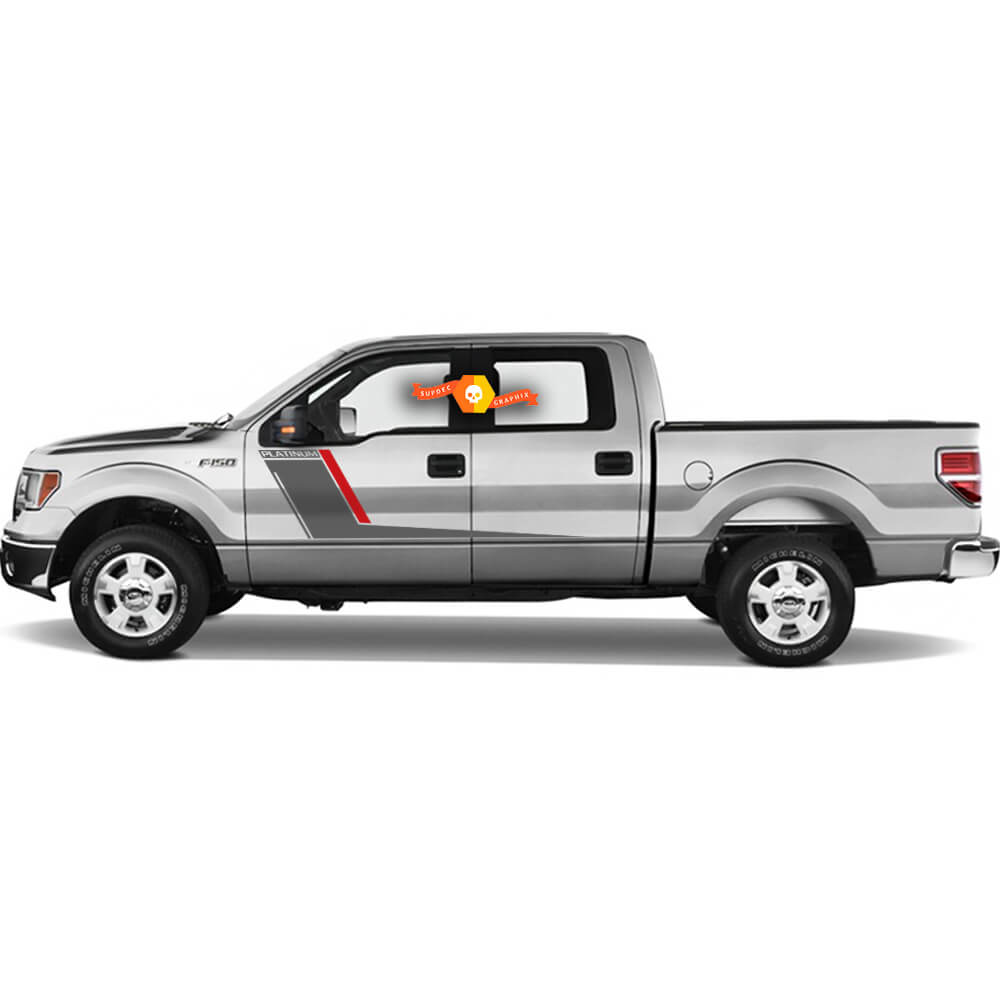 Ford F-150 Platinum Side Stripes Graphics Stickers Decals Duo Color Vinyl