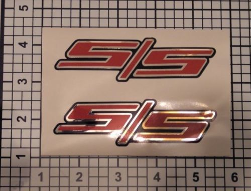 SS Stickers Decals Custom Set X2 Camaro Silverado Chrome Red Black, NICE