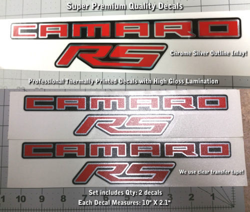  Camaro RS SS Fender Trunk Sticker Decal Kit Chrome Inlay Premium Quality 0027