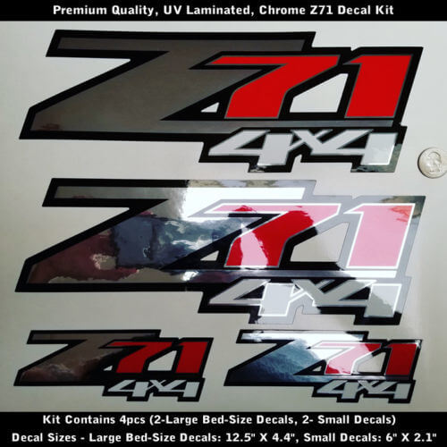 Z71 Sticker Decal Kit Chrome Red Black White Premium Quality UV 0164