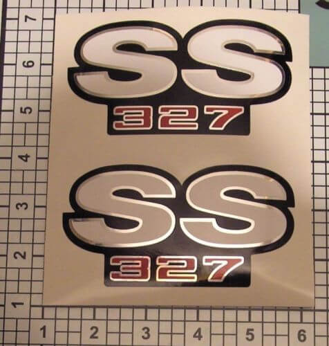 SS Stickers Decals 327 Camaro Chrome Red Black White Fender NICE 2024
