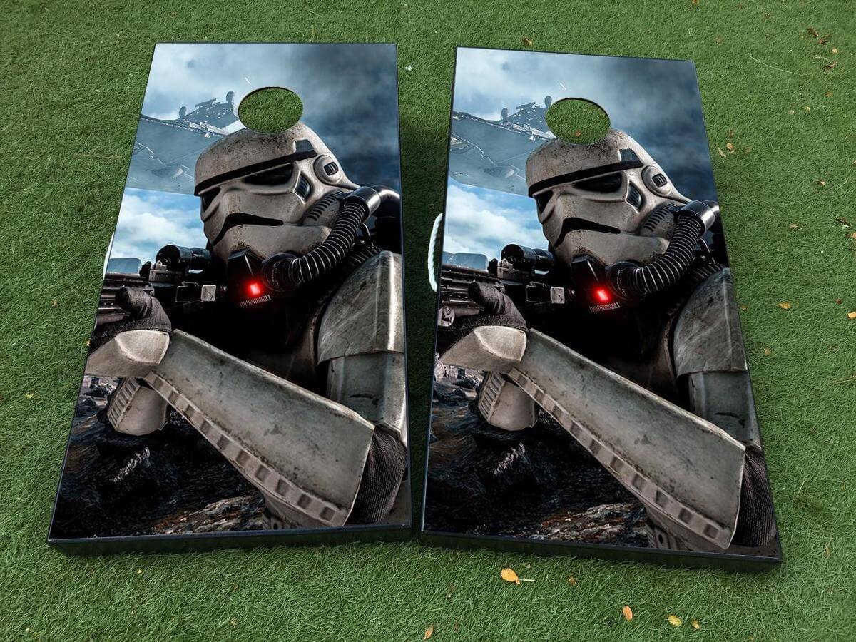 Stormtrooper Cornhole Board Game Sticker Decal VINYL WRAPS with LAMINATED