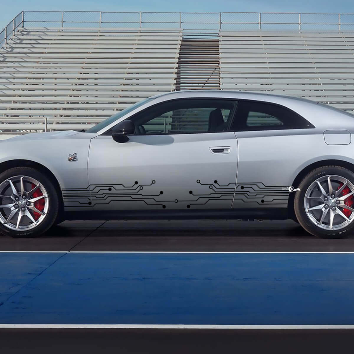 Side rocker panel decal stripes for Dodge Charger Electric 3
