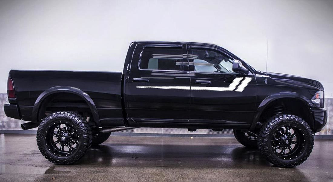 Decal Sticker Side Door Stripes for Dodge Ram 2009-2017 1500 2500 Off-Road Sport