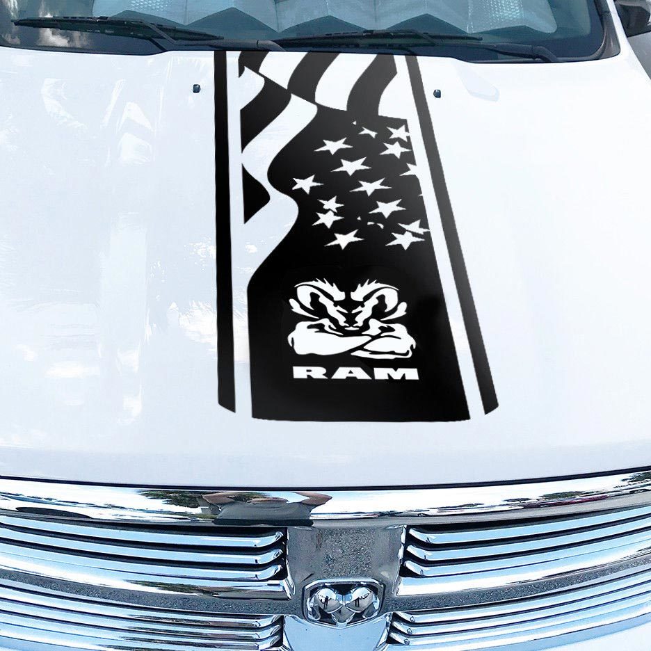 Dodge Ram Hemi 1500 2500 3500 Rebel Mopar Hood Sticker Decal Vinyl Stripes Vinyl Cut R