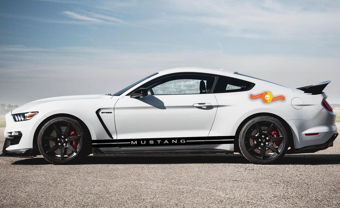 Decal Vinyl Sticker Side Rocker Stripes for Ford Mustang GT 500 Door Panel Hood