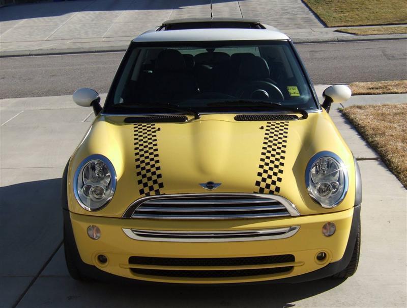 MINI COOPER BONNET CHECKERED STRIPES HOOD VINYL Sticker Decal GRAPHICS 2002 2003 2004