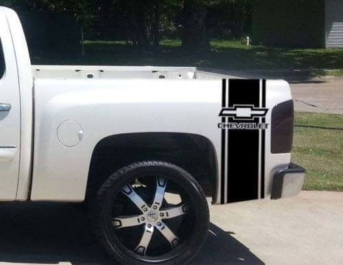 Custom Truck Chevrolet Bed Stripe Sticker Decal Set of (2) for Chevy Pickup