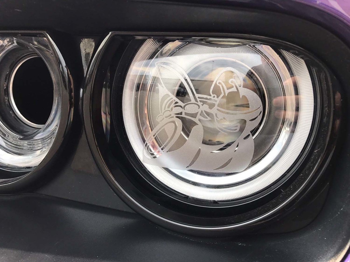 4 Dodge Scat Pack Bee Logo Headlight Decals Vinyl Sticker Charger Challenger Scatpack