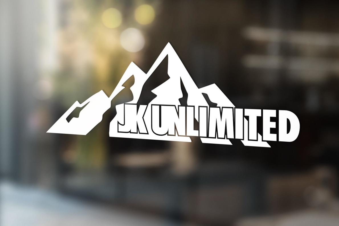 JK UNLIMITED custom mountain decal sticker for Jeep wrangler 4 door JKU