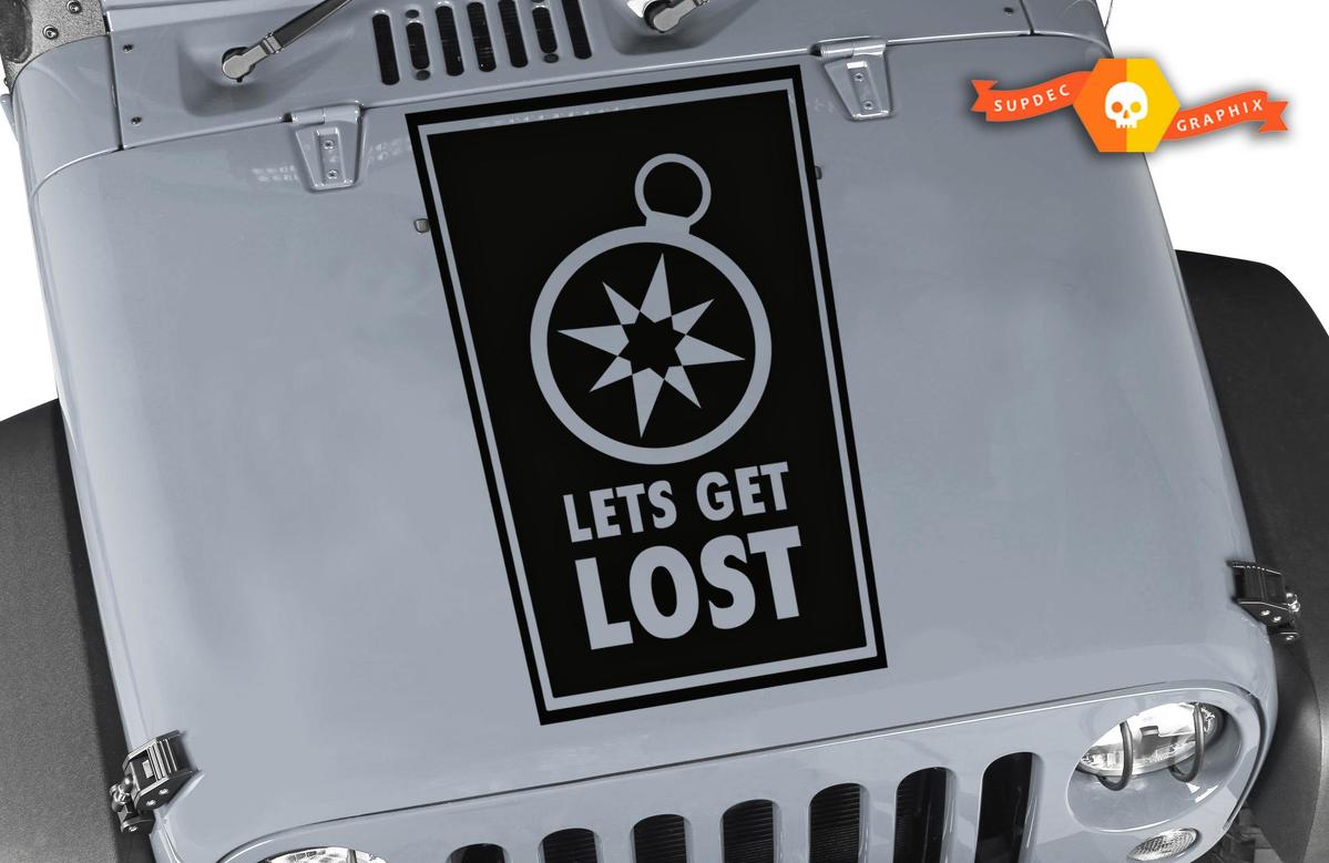 Lets Get Lost Hood vinyl sticker decal - Fits any hood - Jeep wrangler

