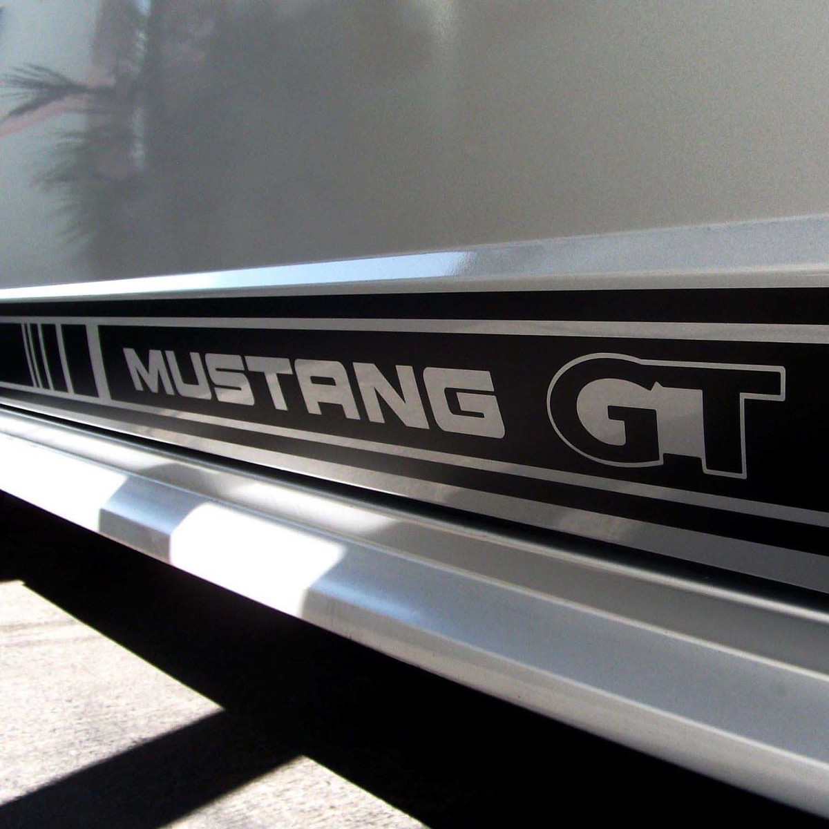 Set of 2: Rocker stripes Sticker Decal w/ Mustang GT letters2000-2020 models
