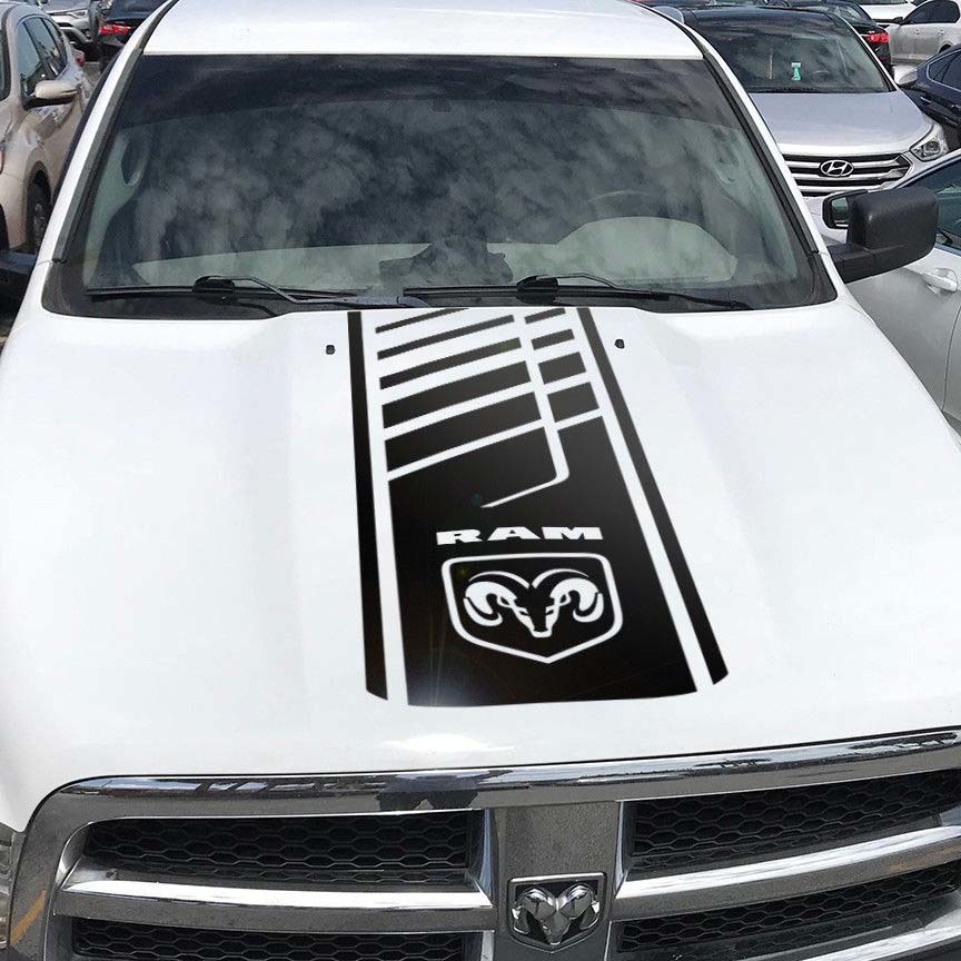 Hood Sticker Decal Dodge Ram Hemi 1500 2500 3500 Rebel Mopar Vinyl Cut Stripe Graphic l