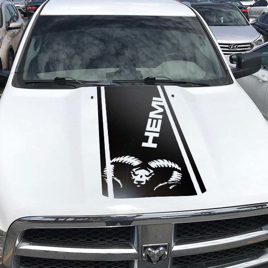 Dodge Ram Hemi 1500 2500 3500 Rebel Mopar Hood Sticker Decal Vinyl Stripes Vinyl Cut H2