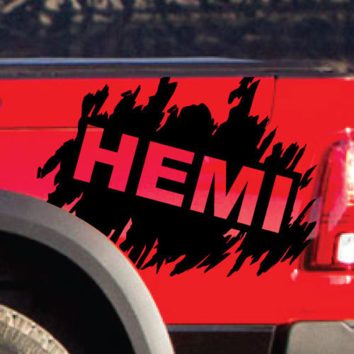 Hemi Dodge Ram Distressed Vinyl Sticker Decal Tailgate Truck SUV Vehicle Graphic Pickup
