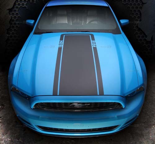 2010  - 2020 Ford MUSTANG Mach1 Hood Blackout Rally Stripe Sticker Decal