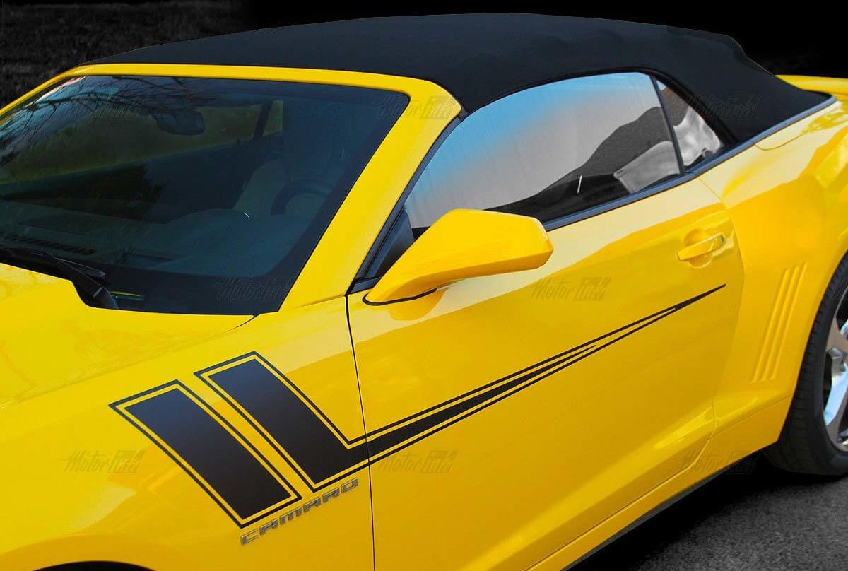 2014 2015 2016 2017 Chevy Camaro Fender to Side Hash Rally Racing Stripes Stickers Decals