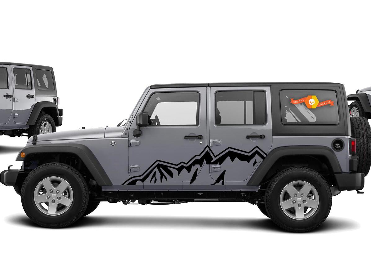 Jeep Wrangler Side Hood Door Fender Sticker Decal Rubicon Sahara Willy's Customize Text