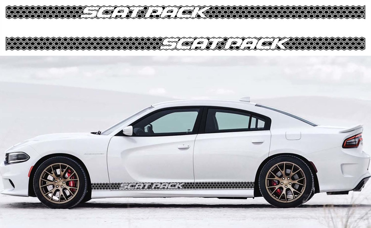 2X Dodge Charger Scat Pack Stickers Decals Stripe Vinyl Graphics Kit 2011-2018 Scatpack