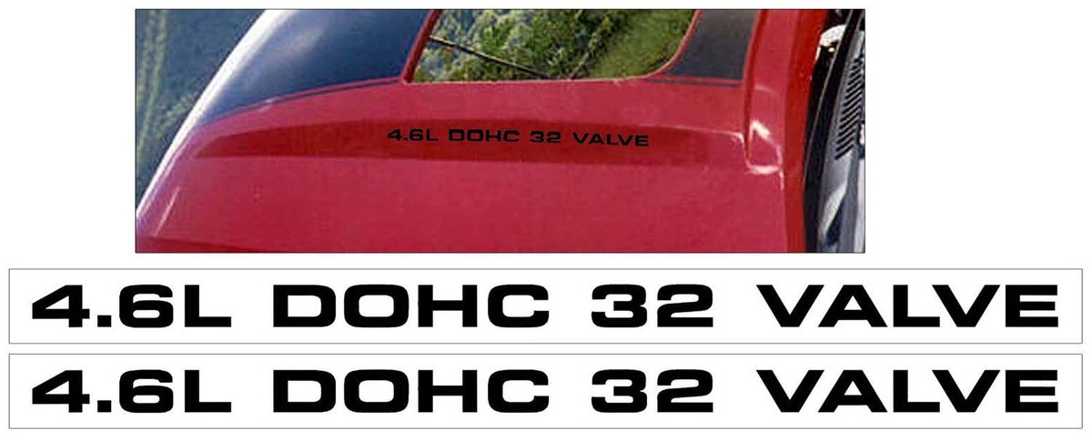 2003-2020 MUSTANG MACH 1 - 4.6L DOHC 32 VALVE - HOOD Stickers Decals - TWO Stickers Decals