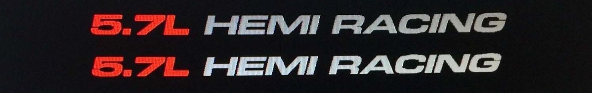 (1) Pair Stickers Decals For 5.7L HEMI RACING Fits Dodge Ram V8 1500, 2500 17