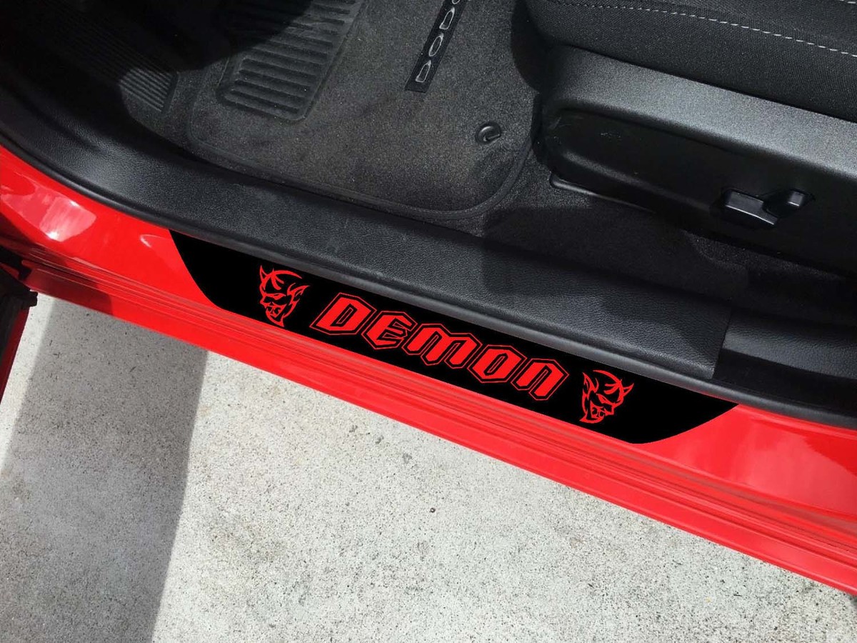 2X Dodge Challenger SRT Demon Type Style Vinyl Door Sill Stickers Decals