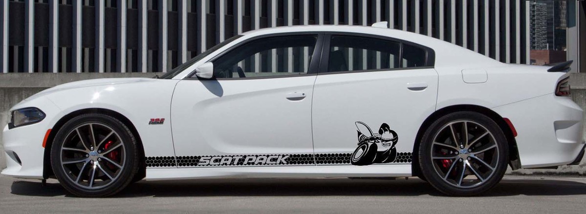 Dodge Charger Scat Pack Rocker Panel Stickers Decals Stripe  Vinyl Graphics Kit 2011-2020 Scatpack
