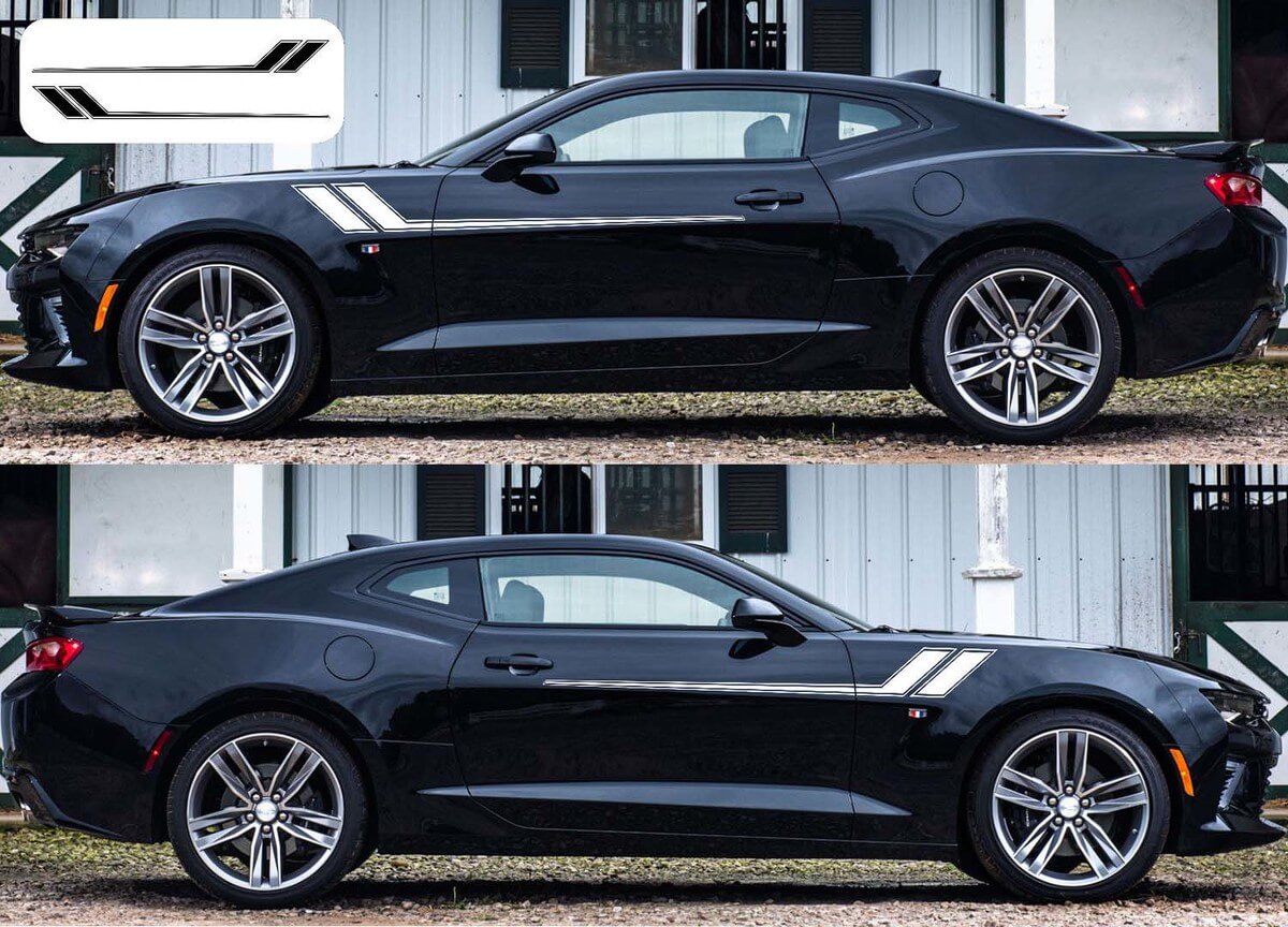 2x Chevy Camaro Hockey 2016 - 2018 side Vinyl Stickers Decals graphics rally stripe