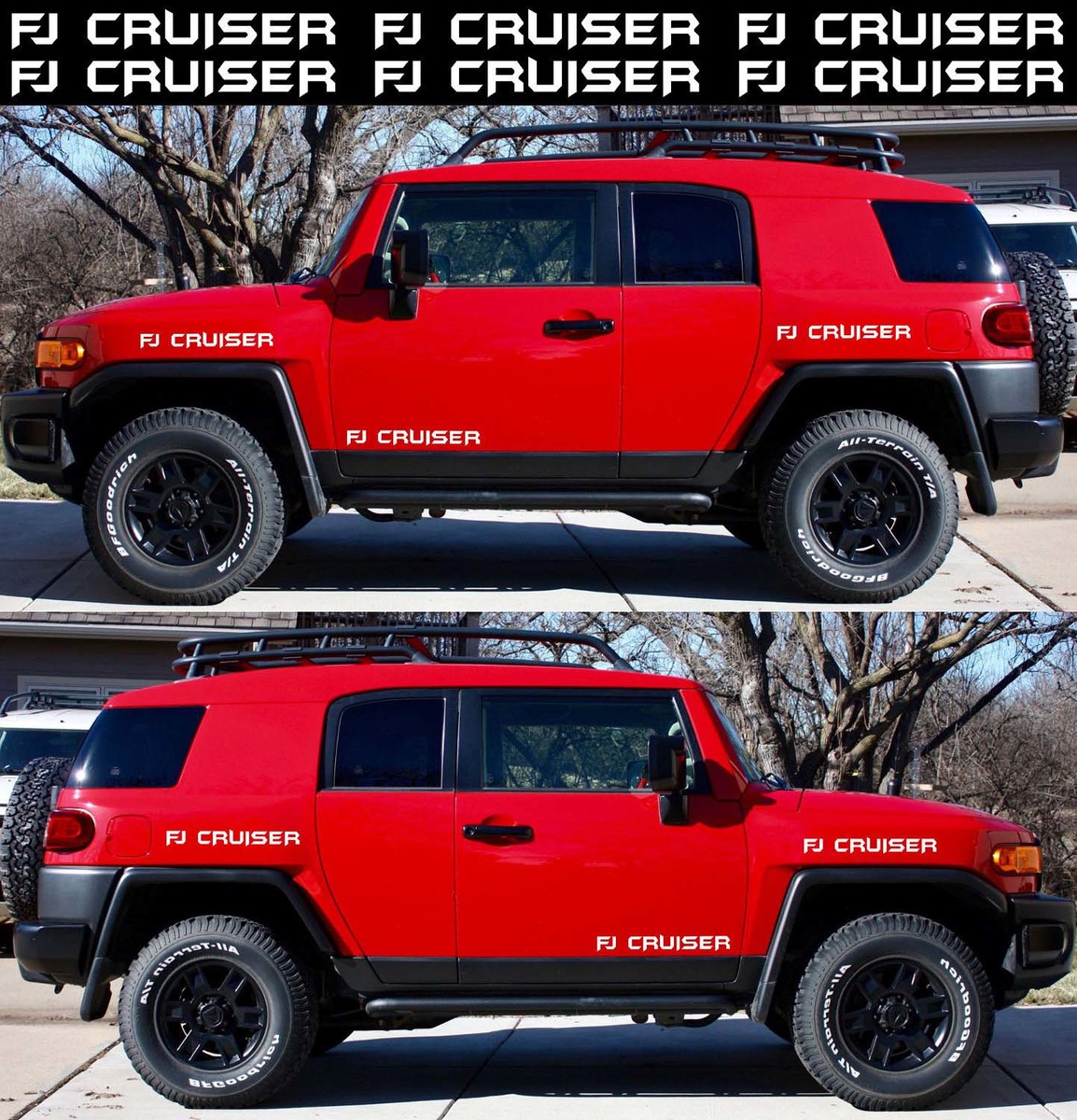 6X Toyota FJ cruiser TRD side Vinyl Decals graphics rally sticker kit
