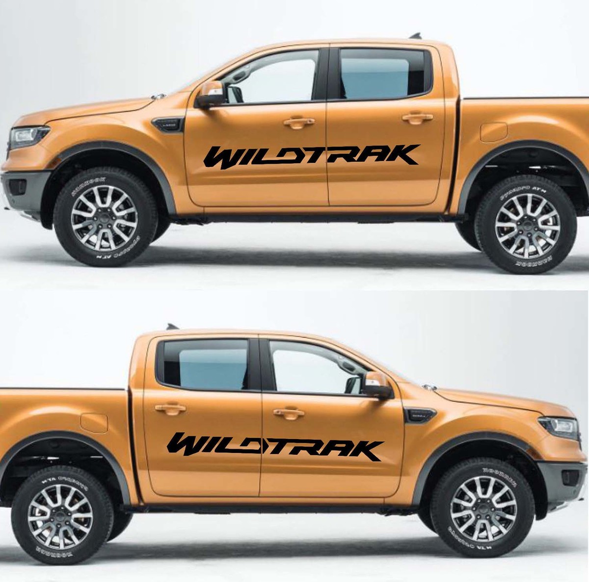 2X FORD RANGER Wildtrak Vinyl Doors Sticker Decals Graphics 2016-2018