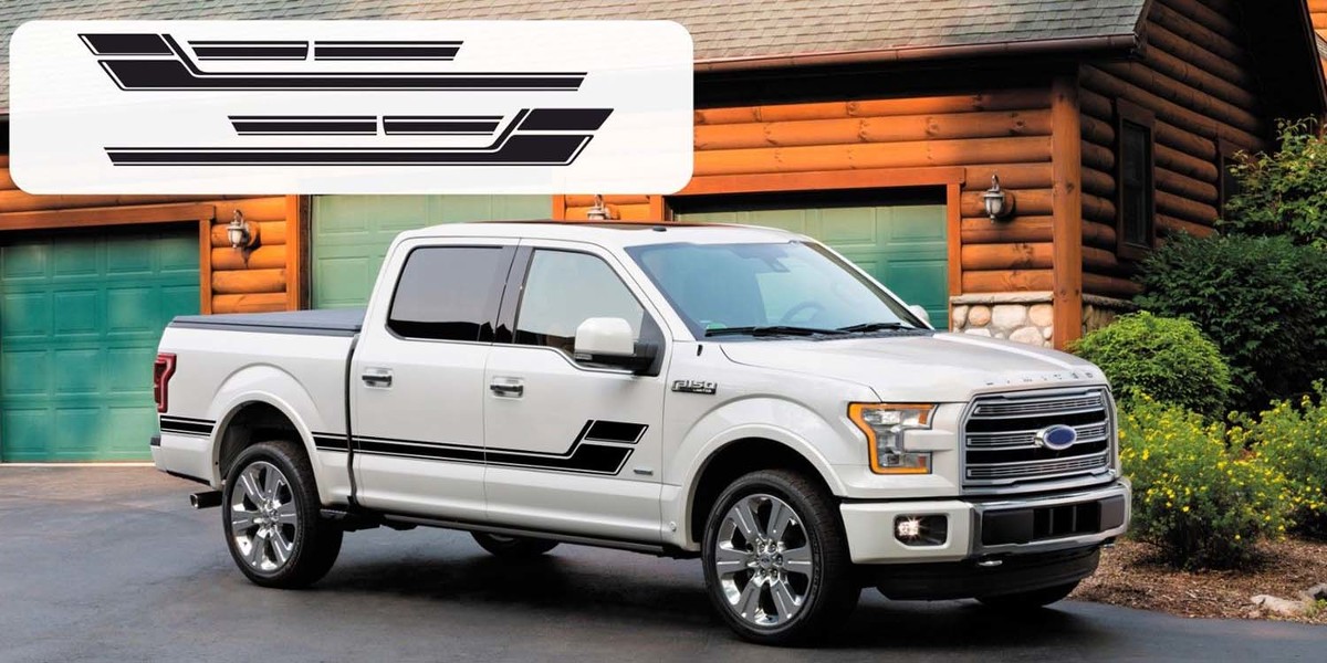 Ford F-150 Door Hockey Stick ELIMINATOR Vinyl Graphics Stickers Decals Stripes 2015-2018