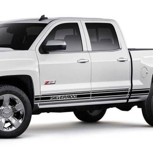 Chevrolet Silverado mk3 side stripes graphics Sticker Decal  door panel Sticker Decal black vinyl