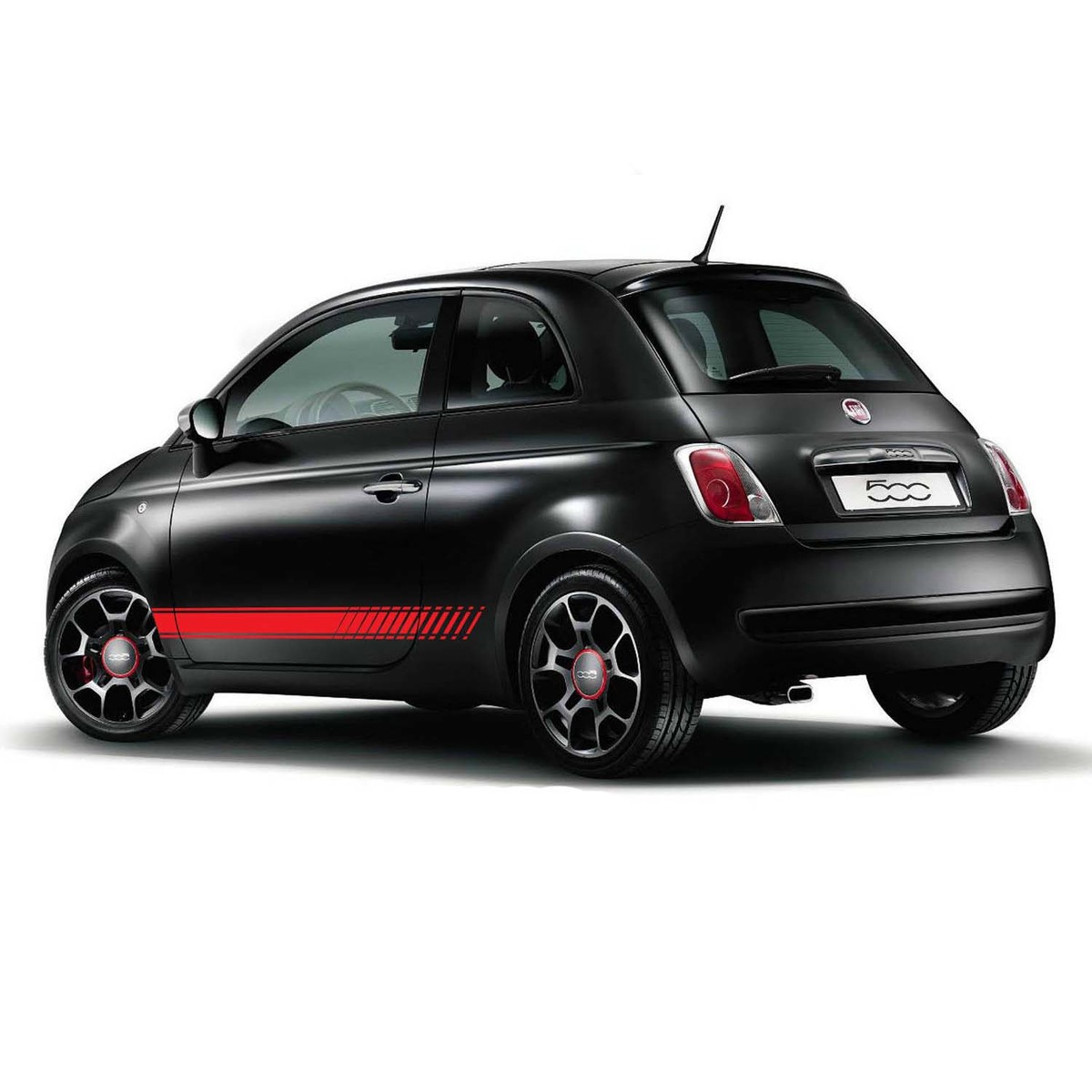 Fiat 500 Rocker Panel Sticker Decal Custom Vinyl Side Racing Stripes pre cut 2011 & Up
