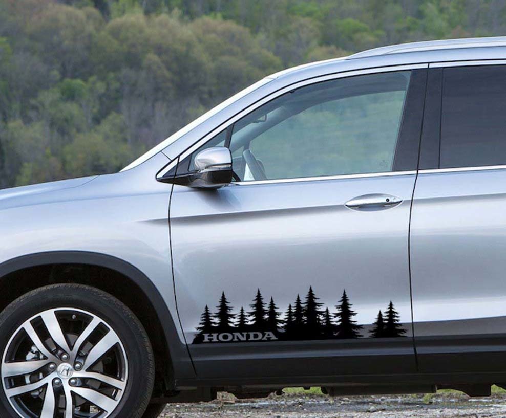 Honda Pilot tree Decal custom vinyl Door graphic Forest Silhouette Tree sticker