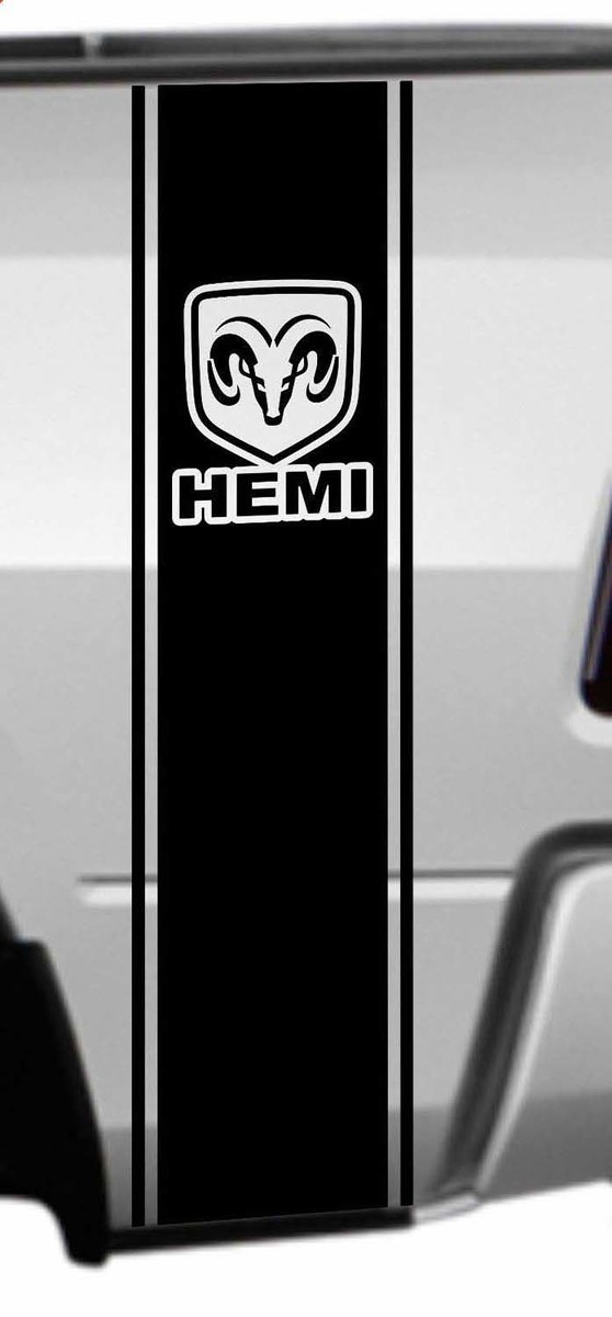 Dodge Ram 1500 2500 3500 Rear Bed Truck Stickers Decals Stripes RAM HEMI LOGO Kit.