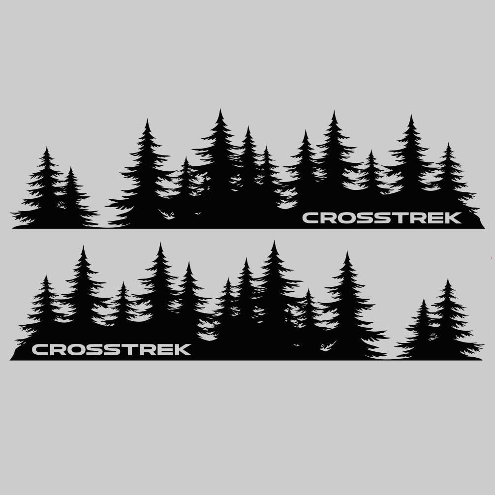 Tree Decal custom vinyl Door graphic Forest Silhouette Tree sticker for Suba Crosstrek