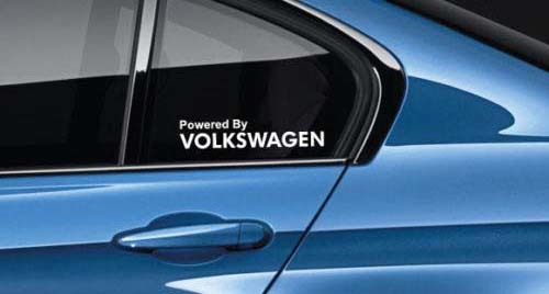 Powered By VW Decal Sticker GTI Golf R Passat Jetta Turbo 4 motion Pair