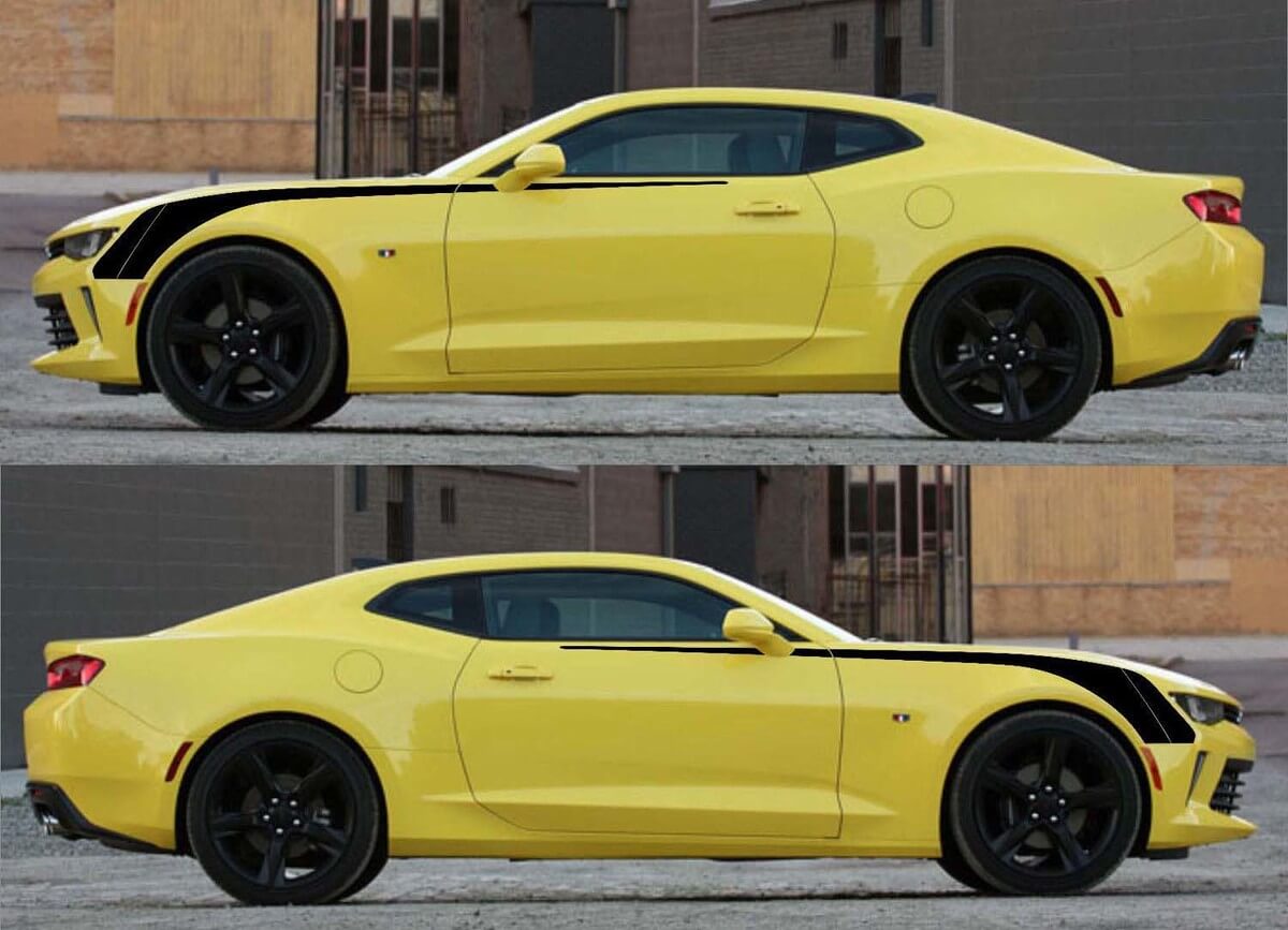 Front Side Hockey Vinyl Graphics Stickers Decals Stripes for Camaro 2016 - 2018